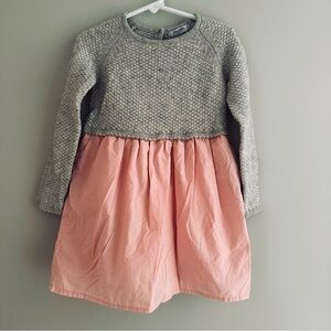 Baby Boden Adorable Knit Dress Gray and Light Pink size 3 / 4 Easter
